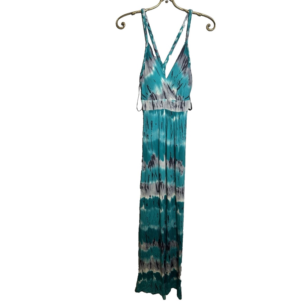 Felicity & coco green tie dye maxi dress Nordstrom Braided sundress flowy NWT‎